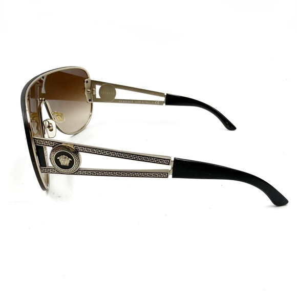 Versace 2166 Shield Sunglasses Medusa Gold Metal Frame - Picture 9 of 11